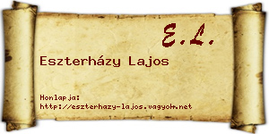Eszterházy Lajos névjegykártya